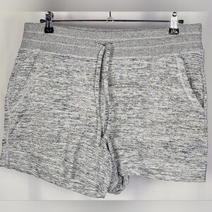 90 Degree By Reflex Lounge Shorts XL Gray Marled Drawstring Athleisure
